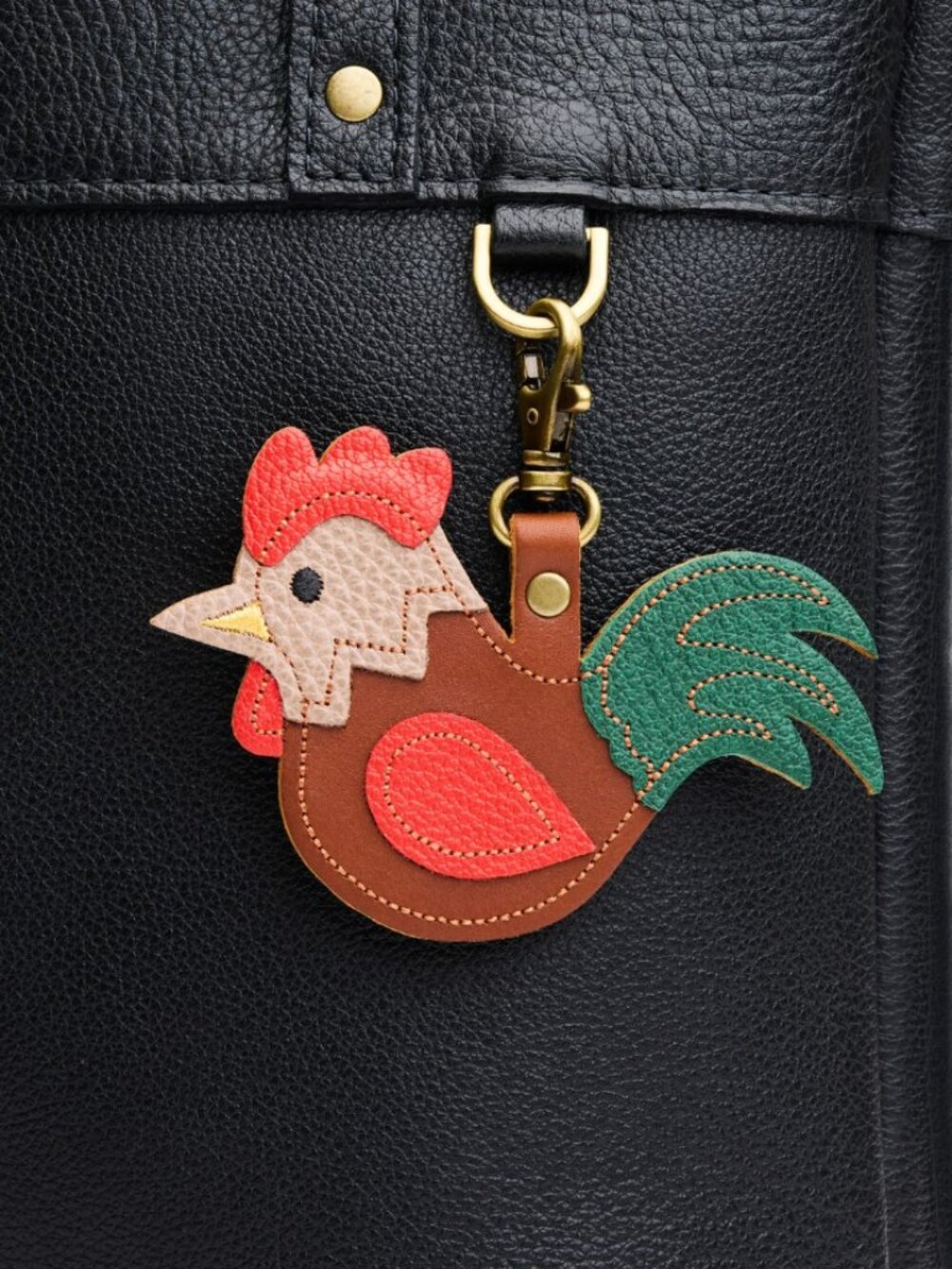 Hank the Rooster: Farm Animal Keychain Portland Leather Goods